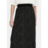 Midi rok met stippen ONLY. Viscose materiaal. Maten XS. Zwart kleur