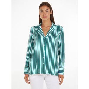 Gestreept hemd met lange mouwen TOMMY HILFIGER. Viscose materiaal. Maten 38 FR - 36 EU. Groen kleur