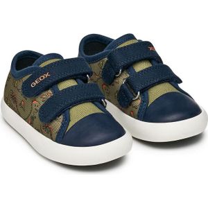 Ademende sneakers met klittenband, Gisli GEOX. Leer materiaal. Maten 27. Groen kleur