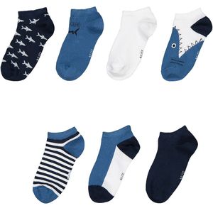 Set van 7 paar sokken met haaimotief LA REDOUTE COLLECTIONS. Katoen materiaal. Maten 35/38. Blauw kleur