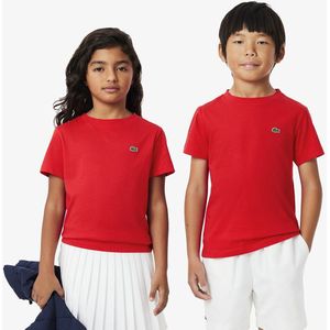 T-shirt met korte mouwen LACOSTE. Katoen materiaal. Maten 6 jaar - 114 cm. Rood kleur