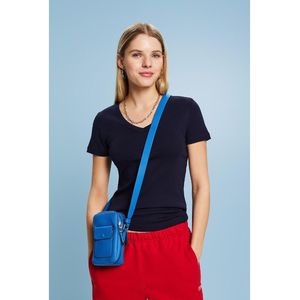 T-shirt met V-hals en korte mouwen ESPRIT. Katoen materiaal. Maten S. Blauw kleur