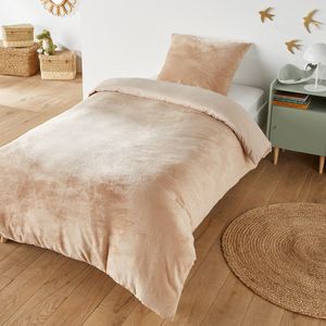 Bedset in donzig fleece, Polaire vierkante kussensloop