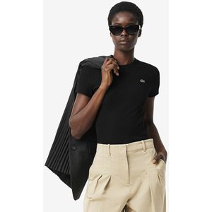 T-shirt slim fit LACOSTE. Katoen materiaal. Maten 34 FR - 32 EU. Zwart kleur