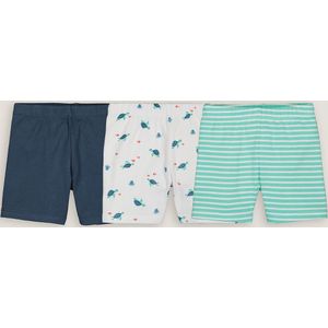 Set van 3 shorts LA REDOUTE COLLECTIONS. Katoen materiaal. Maten 3 mnd - 60 cm. Blauw kleur