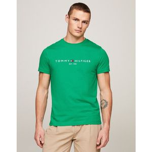 T-shirt met ronde hals en korte mouwen TOMMY HILFIGER. Katoen materiaal. Maten XS. Groen kleur