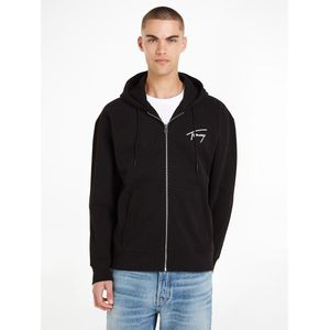 Zip-up hoodie relaxed TOMMY JEANS. Katoen materiaal. Maten L. Zwart kleur