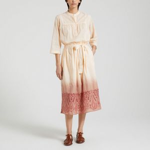 Lange jurk, tie and dye RIMI LEON & HARPER. Katoen materiaal. Maten L. Oranje kleur