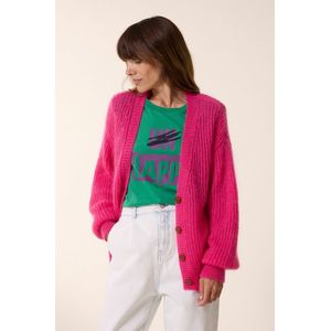 Vest met lange mouwen en knoopsluiting MANOU LEON & HARPER. Mohair materiaal. Maten S. Roze kleur