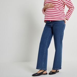 Wijde jeans voor zwangerschap, midrif band LA REDOUTE COLLECTIONS. Denim materiaal. Maten 44 FR - 42 EU. Blauw kleur