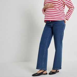 Wijde jeans voor zwangerschap, midrif band LA REDOUTE COLLECTIONS. Denim materiaal. Maten 42 FR - 40 EU. Blauw kleur