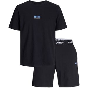 Pyjashort, effen zwart JACK & JONES. Katoen materiaal. Maten XL. Zwart kleur