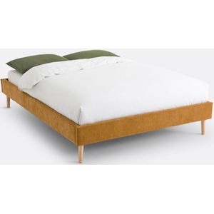 Bed met bedbodem, Mizo LA REDOUTE INTERIEURS. Stof materiaal. Maten 140 x 190 cm. Geel kleur