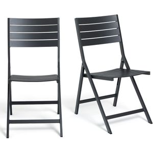 Set van 2 stoelen in aluminium, Zapy LA REDOUTE INTERIEURS.  materiaal. Maten één maat. Grijs kleur