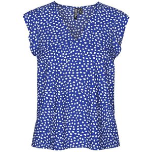 Mouwloze blouse met stippen PIECES. Viscose materiaal. Maten XL. Blauw kleur