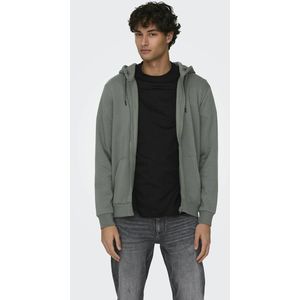 Zip-up hoodie Ceres ONLY & SONS. Katoen materiaal. Maten XXL. Groen kleur