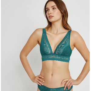 Bralette BH Signature, JEANNE LA REDOUTE COLLECTIONS. Kant materiaal. Maten 95C FR - 80C EU. Groen kleur