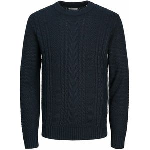 Rechte trui met ronde hals in gestructureerd tricot JACK & JONES. Acryl materiaal. Maten M. Blauw kleur