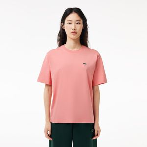 T-shirt met ronde hals LACOSTE. Katoen materiaal. Maten 40 FR - 38 EU. Roze kleur