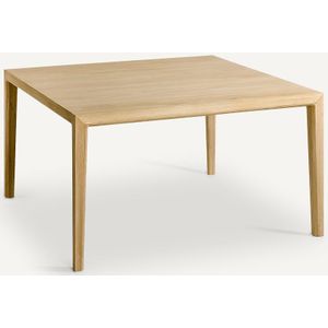 Nizou - Vierkante Tafel - Beige - MDF en Eikenhout