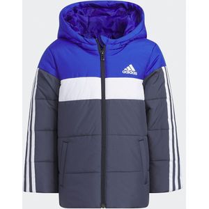 Donsjas met rits en kap ADIDAS SPORTSWEAR. Polyester materiaal. Maten 3/4 jaar - 94/102 cm. Multicolor kleur