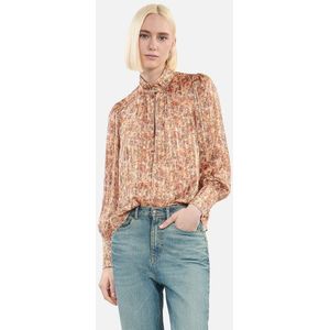 Blouse met bloemenprint THE KOOPLES. Zijde materiaal. Maten 0(XS). Kastanje kleur