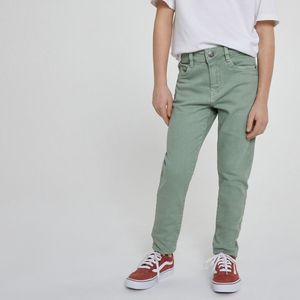 Slim broek LA REDOUTE COLLECTIONS. Katoen materiaal. Maten 8 jaar - 126 cm. Groen kleur