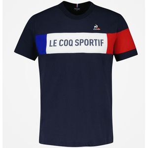 T-shirt met korte mouwen, tricolor 2310012 LE COQ SPORTIF. Katoen materiaal. Maten XXL. Blauw kleur