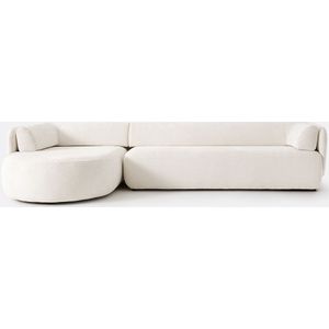 Hoekbank links, dik fluweel, Méridiano LA REDOUTE INTERIEURS. Velours épais materiaal. Maten linkerhoek. Beige kleur