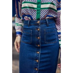Jeansrok met knopen Jasper LA PETITE ETOILE. Katoen materiaal. Maten 3(L). Blauw kleur
