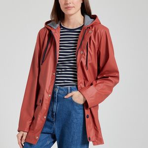 Regenjas met kap, Iconique PETIT BATEAU. Polyurethaan materiaal. Maten XL. Rood kleur