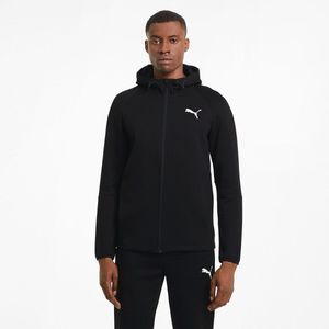 Zip-up hoodie evostripe PUMA. Katoen materiaal. Maten XXL. Zwart kleur