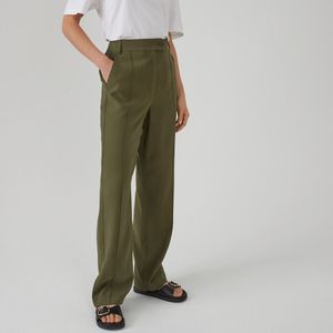 Rechte broek LA REDOUTE COLLECTIONS. Viscose materiaal. Maten 52 FR - 50 EU. Groen kleur