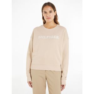 Sweater met ronde hals met tekst TOMMY HILFIGER. Katoen materiaal. Maten S. Beige kleur