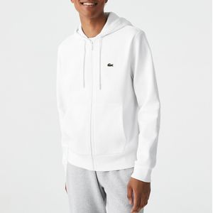 Zip-up hoodie in katoen LACOSTE. Katoen materiaal. Maten XL. Wit kleur