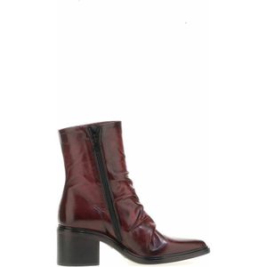 Bottines in plissé leer met scherpe top MJUS. Leer materiaal. Maten 36. Rood kleur