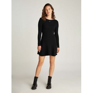 Jurk met lange mouwen TOMMY JEANS. Katoen materiaal. Maten XL. Zwart kleur