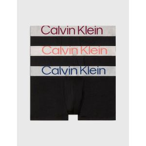 Set van 3 boxershorts lage taille CALVIN KLEIN UNDERWEAR. Polyester materiaal. Maten XXL. Blauw kleur