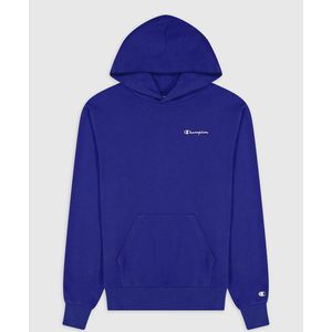 Hoodie, kleine geborduurde logo's in bio katoen CHAMPION. Katoen materiaal. Maten XS. Blauw kleur