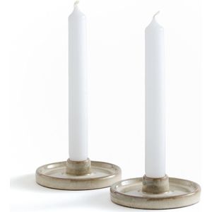 Set van 2 kandelaars in keramiek, Nelina LA REDOUTE INTERIEURS.  materiaal. Maten één maat. Beige kleur