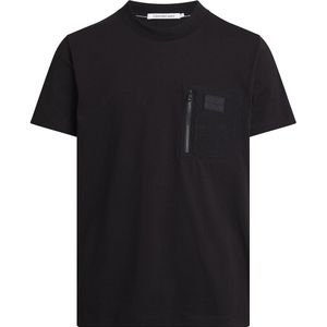 T-shirt korte mouwen, 2 stoffen CALVIN KLEIN JEANS. Katoen materiaal. Maten XL. Zwart kleur