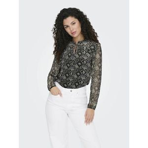 Soepele blouse, opstaande kraag ONLY. Polyester materiaal. Maten L. Zwart kleur