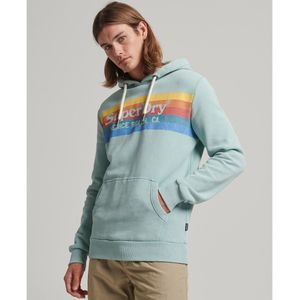 Sweater met kap en logo SUPERDRY. Katoen materiaal. Maten S. Groen kleur