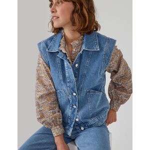 Mouwloos vest in denim LA REDOUTE COLLECTIONS. Katoen materiaal. Maten XL. Blauw kleur