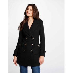 Rechte jas met knoopsluiting MORGAN. Polyester materiaal. Maten 40 FR - 38 EU. Zwart kleur