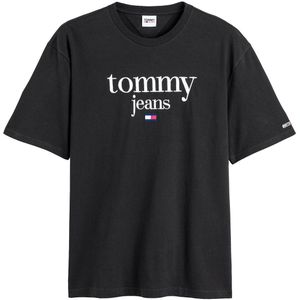 T-shirt met ronde hals en logo Modern Corp TOMMY JEANS. Katoen materiaal. Maten L. Zwart kleur