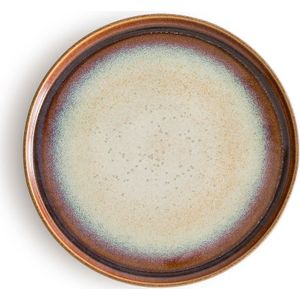 Set van 4 platte borden in iriserend aardewerk, Liega AM.PM. Zandsteen materiaal. Maten één maat. Beige kleur
