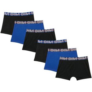 Set van 6 effen boxershorts in katoen DIM. Katoen materiaal. Maten 16 jaar - 174 cm. Blauw kleur