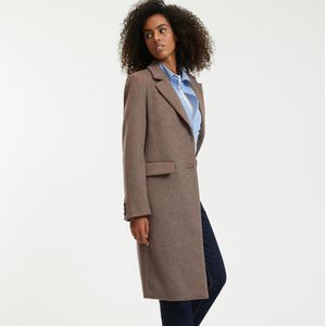 Jas in mixed wollen stof LA REDOUTE COLLECTIONS. Polyester materiaal. Maten 46 FR - 44 EU. Kastanje kleur