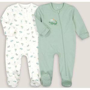 Set van 2 pyjama's in katoen LA REDOUTE COLLECTIONS. Katoen materiaal. Maten 2 jaar - 86 cm. Groen kleur